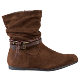 SHELOVET Stivali in pelle scamosciata alla moda marrone