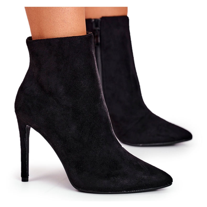 FW1 Stivali da donna su un tacco alto Jeans neri nero