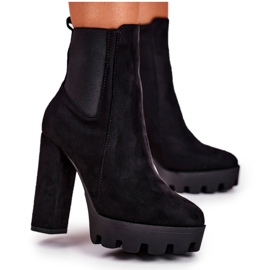 FW1 Stivali Donna Con Tacco Alto Eco-Suede Nero Juliet