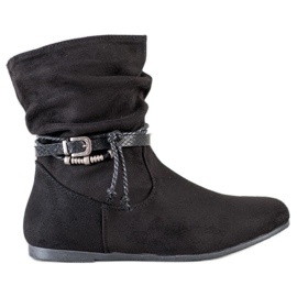 SHELOVET Stivali in pelle scamosciata alla moda nero