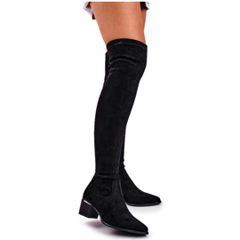 FRBS Stivali Al Ginocchio Donna Eco-Suede Nero Indaco