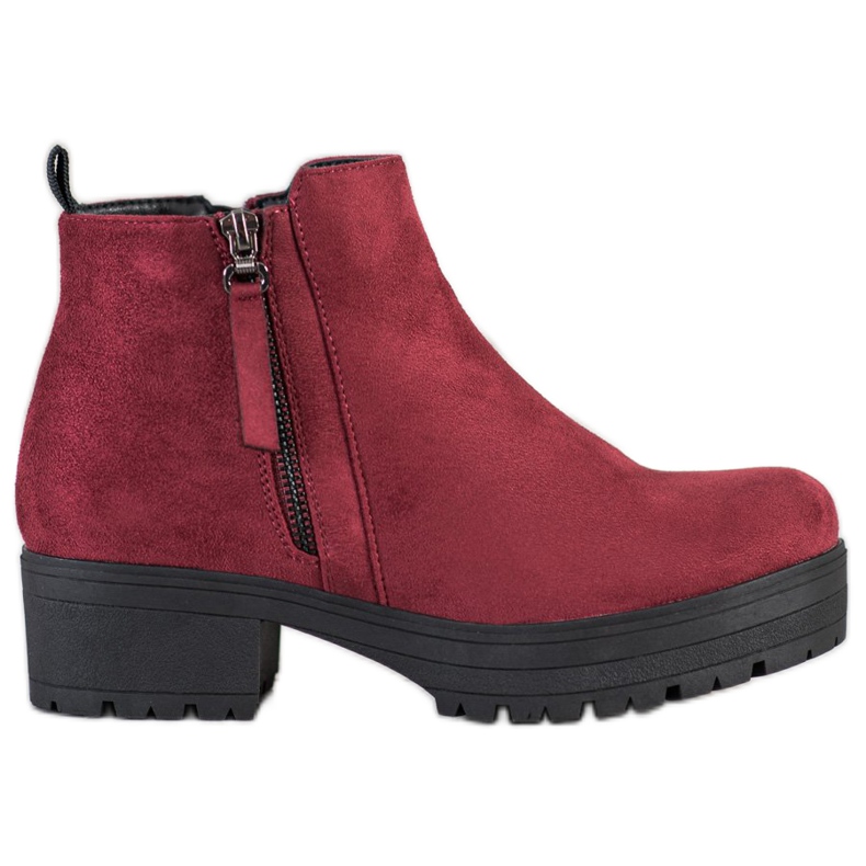 Clowse Stivaletti bordeaux sulla piattaforma rosso