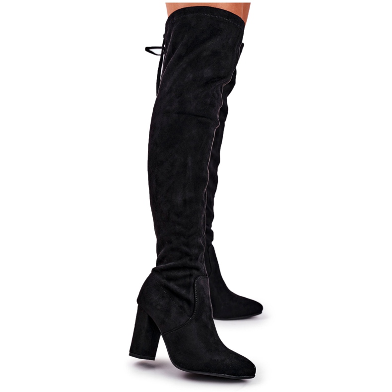 Stivali Al Ginocchio Donna Eco-Suede Nero First Time