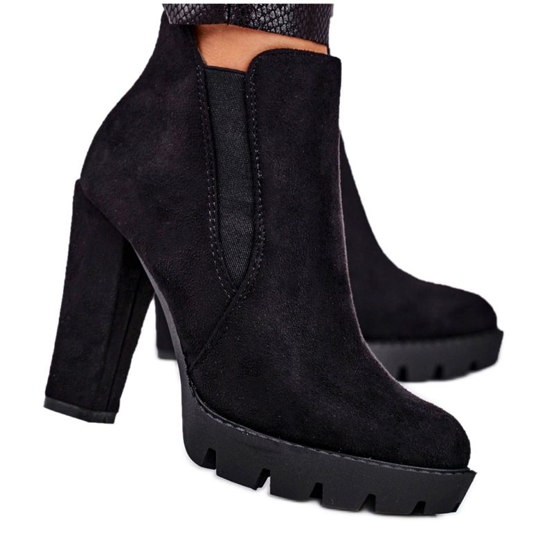 Stivali Donna Slip On A Heel Eco-Suede Black Berry nero