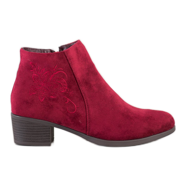 SHELOVET Stivali bordeaux con applicazione rosso