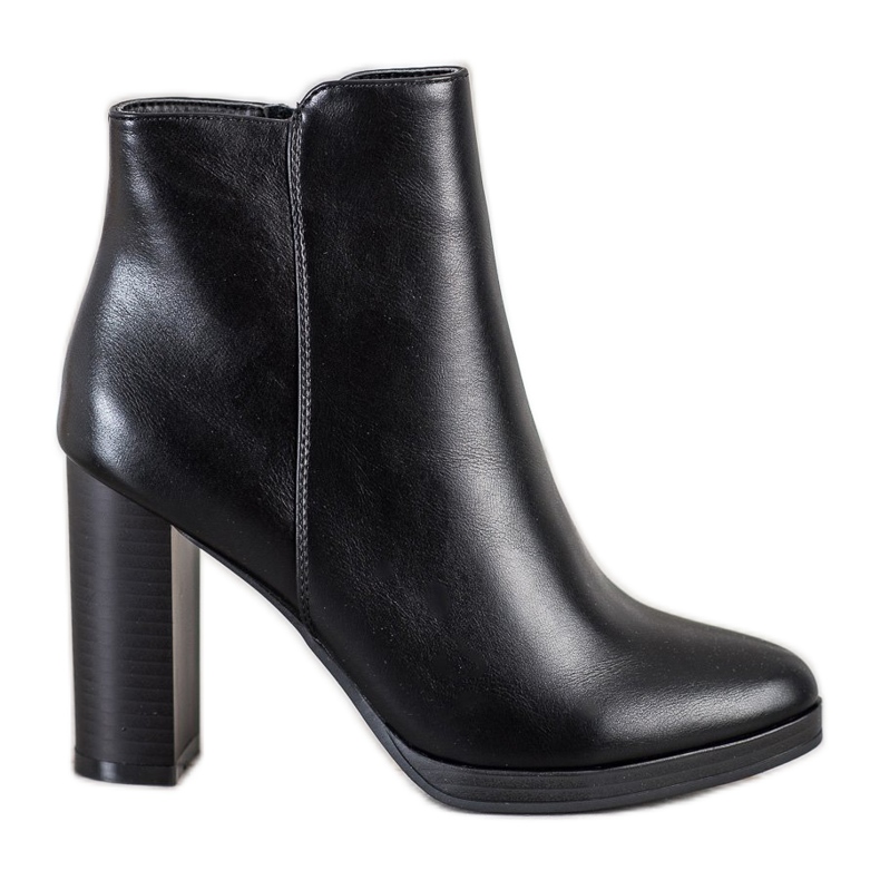 Ideal Shoes Stivali classici con tacco alto nero