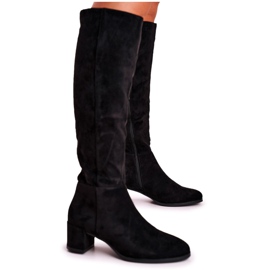 Stivaletto da donna in camoscio Sergio Leone nero KZ273