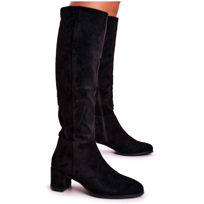 Stivaletto da donna in camoscio Sergio Leone nero KZ273