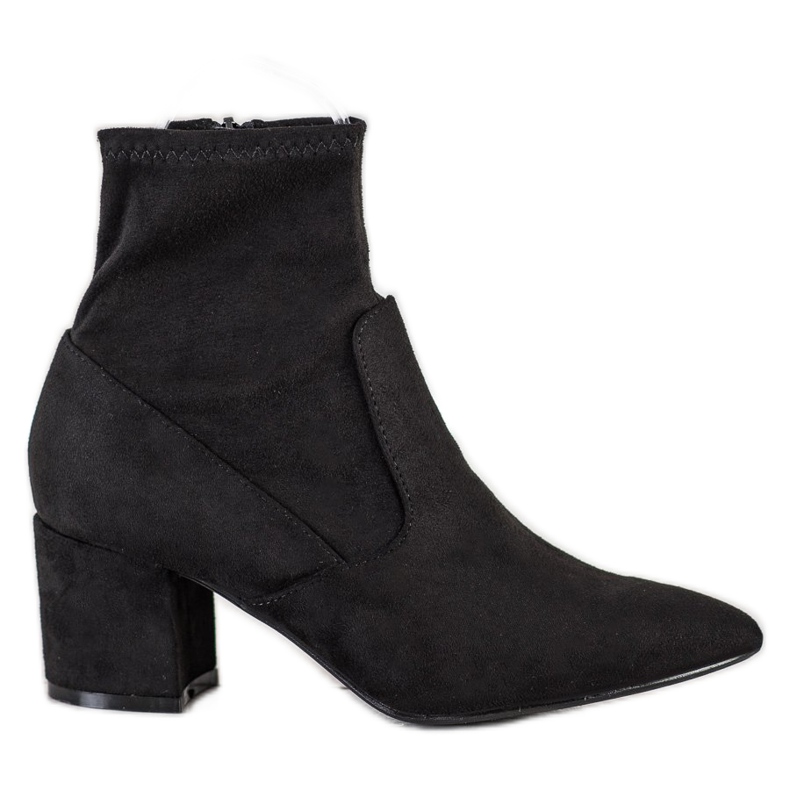 SHELOVET Stivali con tacco alto in camoscio nero
