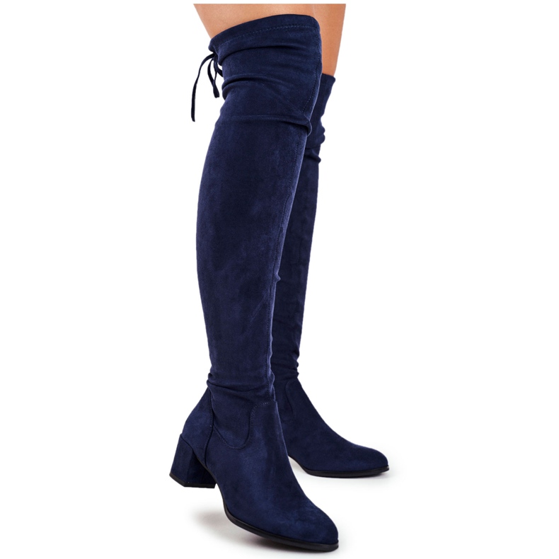 Stivali da donna Sergio Leone lycra blu navy KZ281