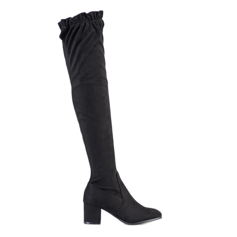 SHELOVET Stivali alti in pelle scamosciata nero