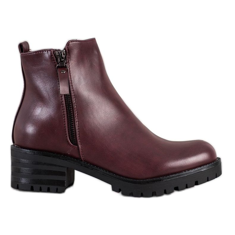 Ideal Shoes Comodi stivali bordeaux rosso multicolore