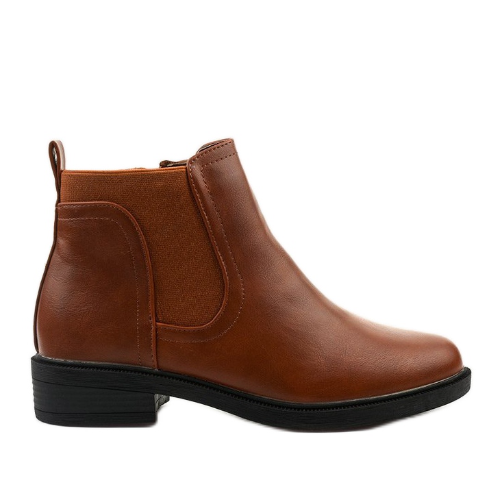 Stivali flat cammello con cerniera, Merriva similpelle marrone