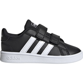 Adidas Grand Court I scarpe da bambino nere e bianche EF0117 nero