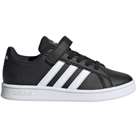 Adidas Grand Court C scarpe da bambino nere e bianche EF0108 nero