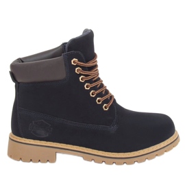 Stivali da donna in legno coibentato blu navy B175-22 NAVY / CAMEL