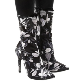 Stivaletti neri con calzino Santana nero multicolore