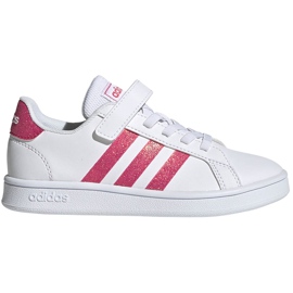 Adidas Grand Court C scarpe da bambino bianco-rosa EG3811