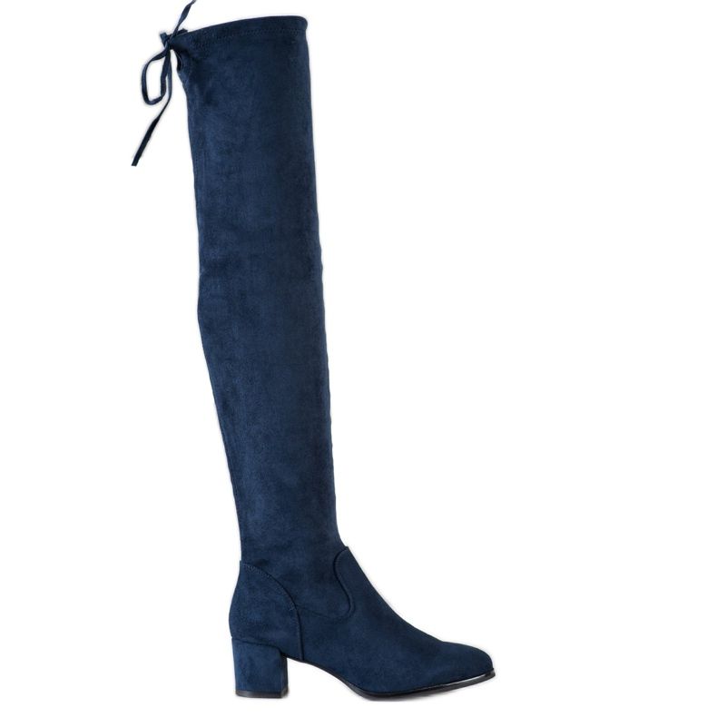 Stivali sopra il ginocchio di Sergio Leone blu navy blu