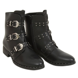 Stivali neri con borchie nere HX502 Black nero