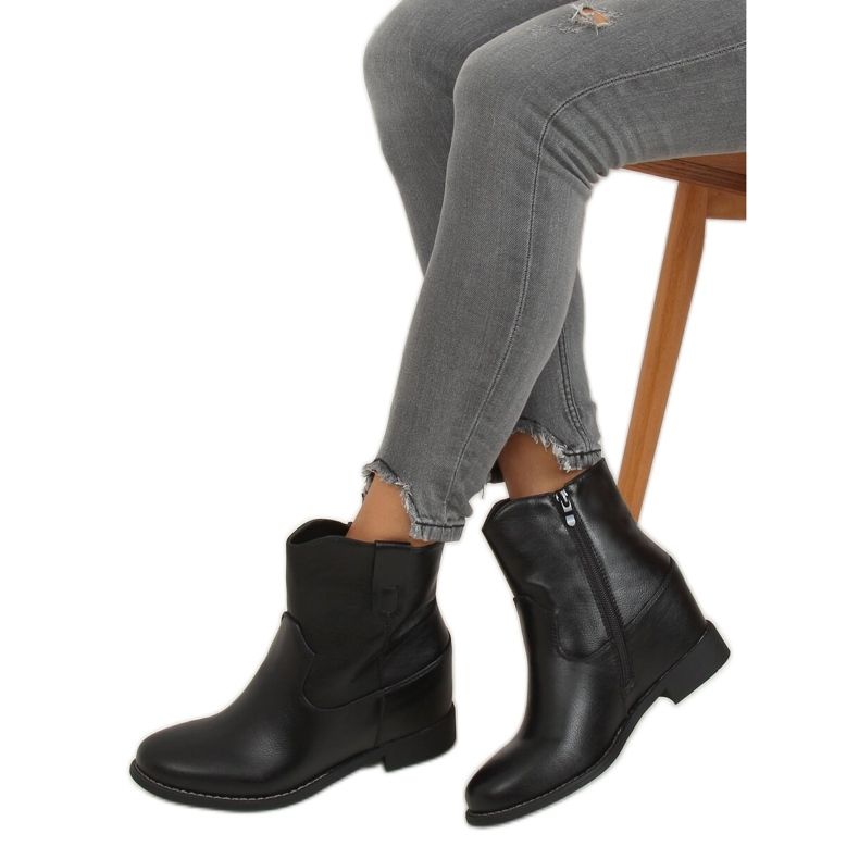 Stivali neri con zeppa nascosta 8003 Black nero