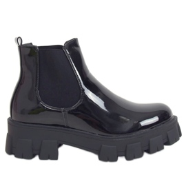 Stivaletti Chelsea laccati neri NC1086 Nero