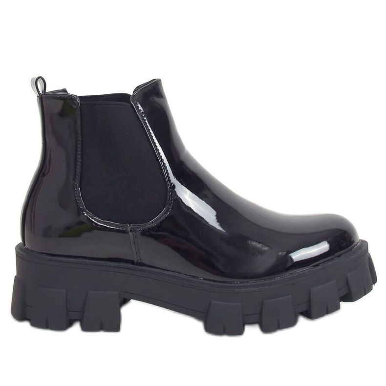 Stivaletti Chelsea laccati neri NC1086 Nero
