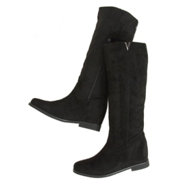 Stivali neri con zeppa nascosta ST-11P Black nero