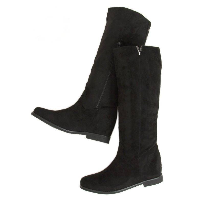 Stivali neri con zeppa nascosta ST-11P Black nero