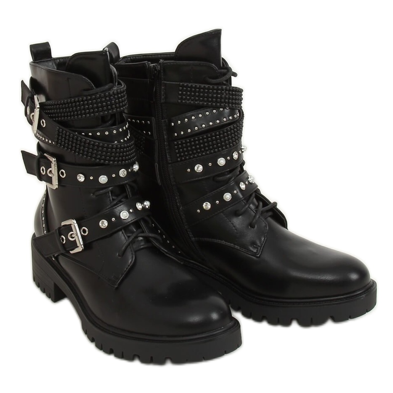 Stivali neri con borchie nere NC1029 Nero
