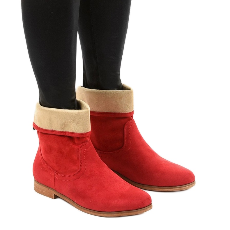 Stivali slip-on Islevine in simil camoscio rosso