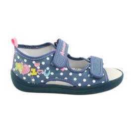 American Club Pantofole, sandali, scarpe americane per bambini, soletta in pelle bianco blu rosa