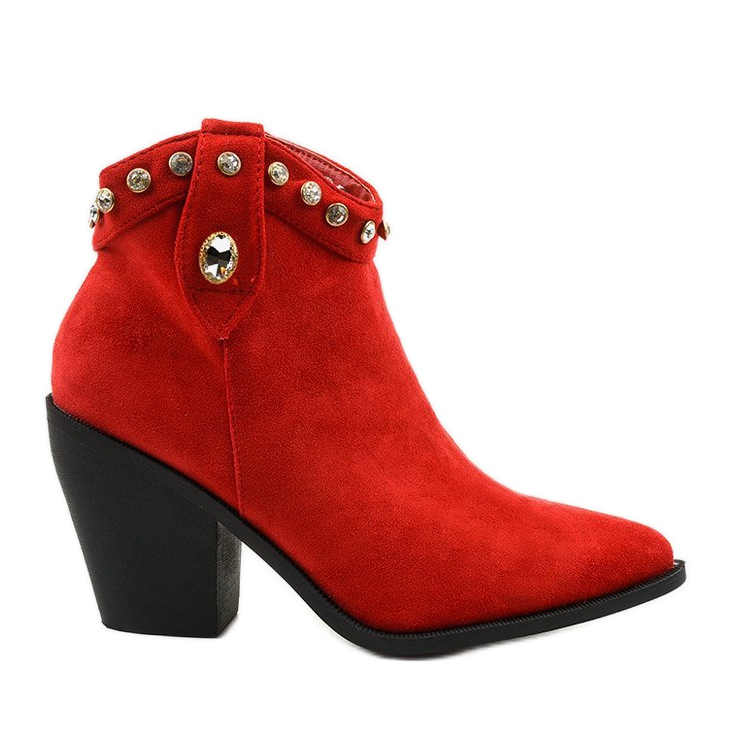 Stivali texani rossi con zirconi Darnielle rosso