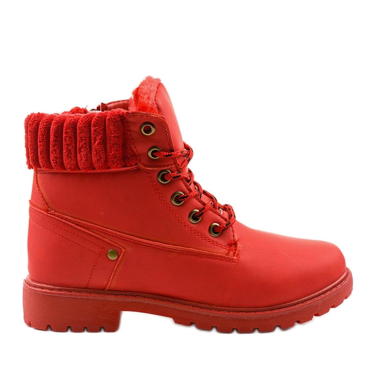 Stivali stringati rossi Brunstane rosso