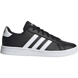 Adidas Grand Court K scarpe da bambino nere e bianche EF0102 nero