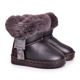 Apawwa Caldi stivali da neve per bambini con pelliccia Marella grigio