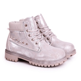 MSMG Stivaletti Bambini con Borchie Argento Gonzo