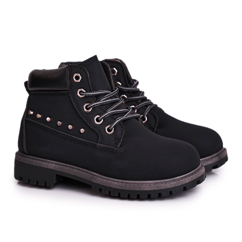 MSMG Stivali Gonzo caldi neri per bambini con borchie nero