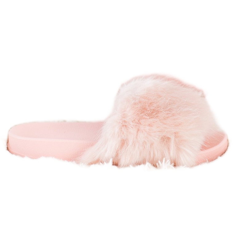 SHELOVET Comode pantofole in pelliccia rosa