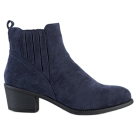 Caldi stivaletti in pelle scamosciata blu navy