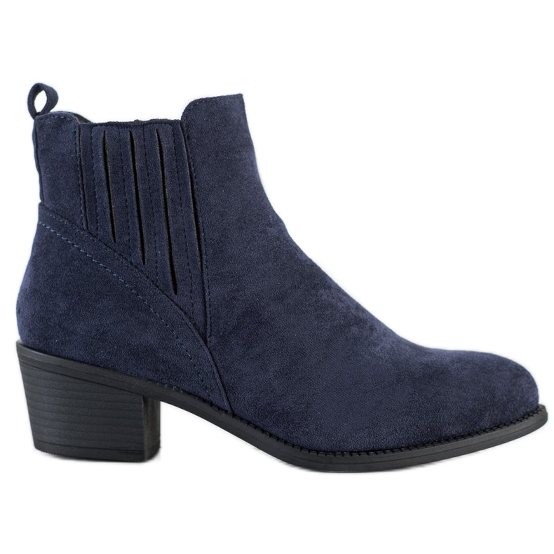 Caldi stivaletti in pelle scamosciata blu navy