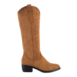 Small Swan Stivali da cowboy casual marrone