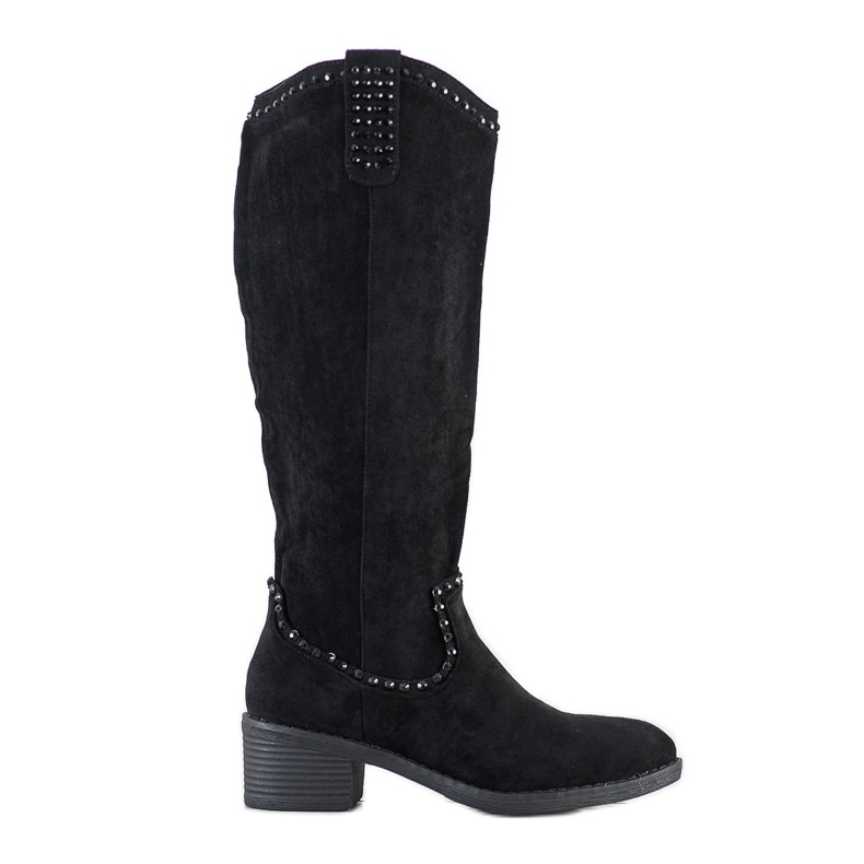 Small Swan Stivali da cowboy con ornamenti nero