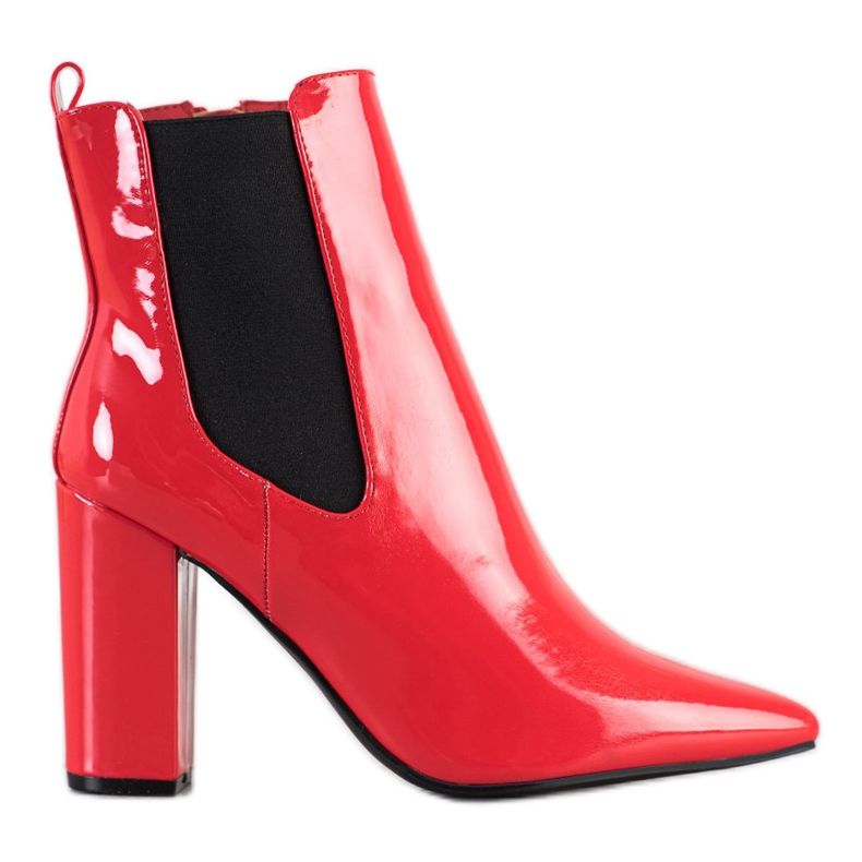 Yes Mile Stivaletti Laccati In Spitz rosso