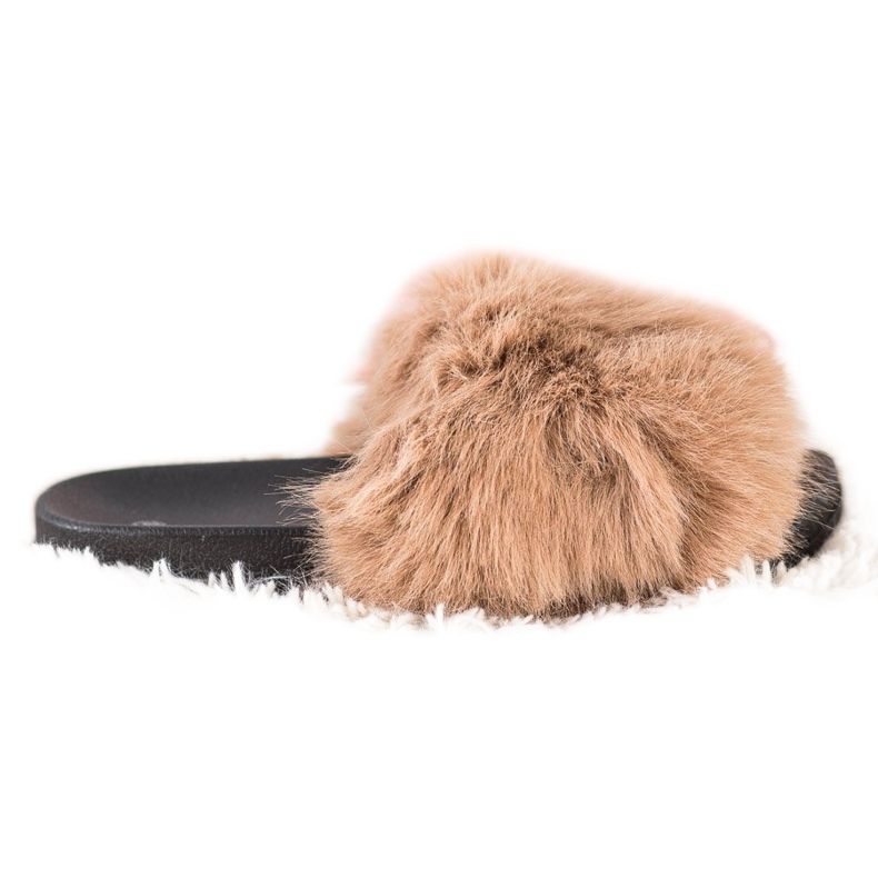 SHELOVET Comode pantofole in pelliccia beige