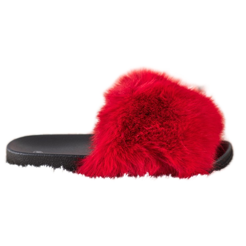 SHELOVET Comode pantofole in pelliccia rosso