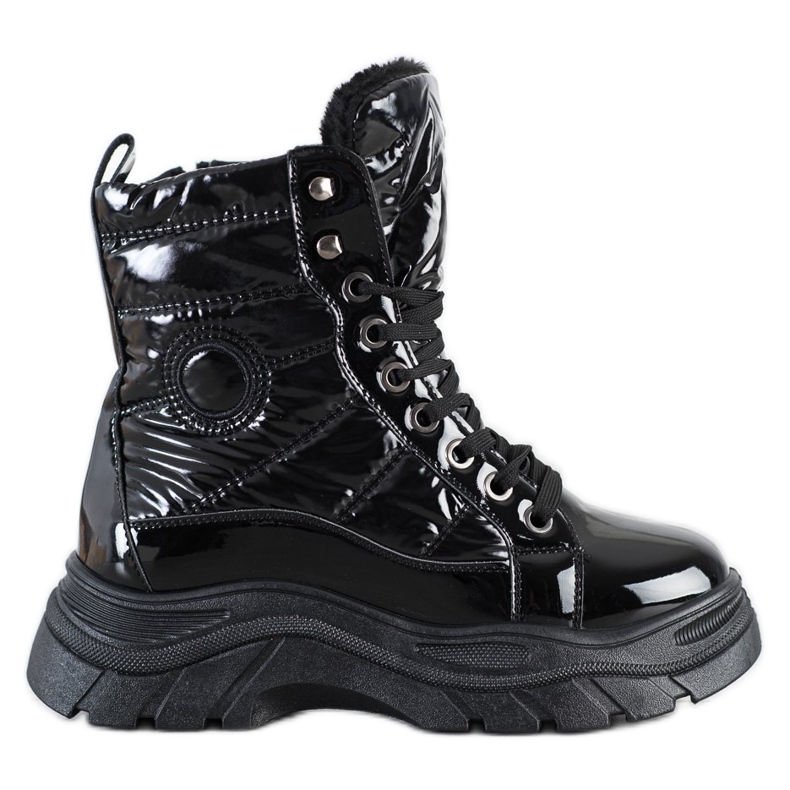 SHELOVET Trappers trapuntati alla moda nero