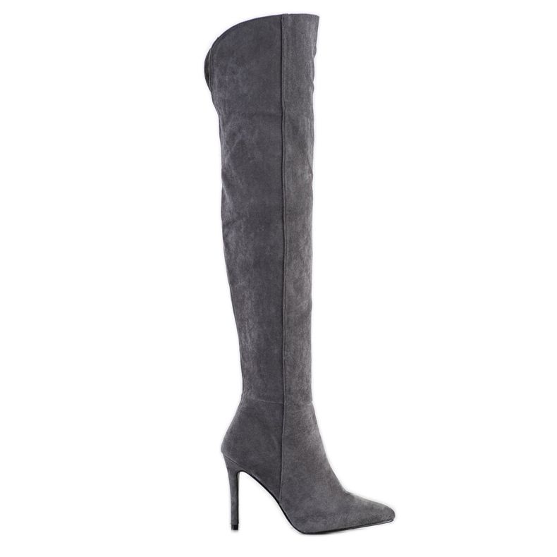 Small Swan Stivali sexy con tacco alto grigio
