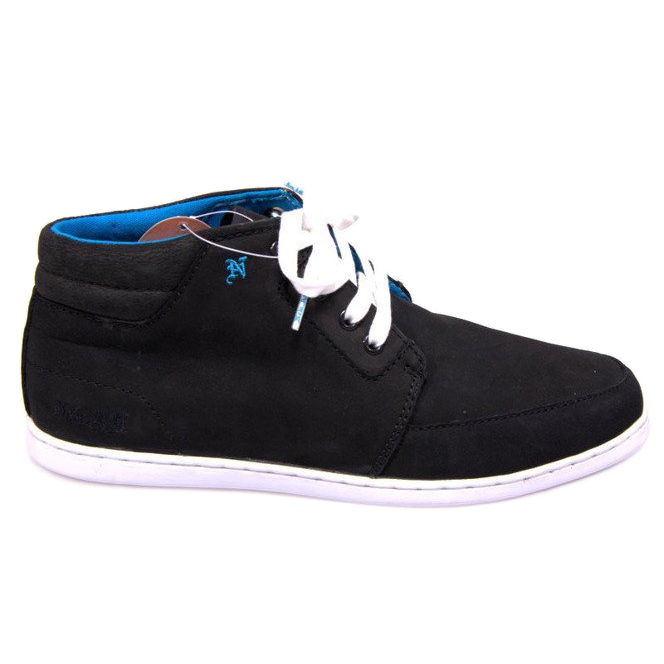 Sneakers alte in pelle nere medie bianca nero