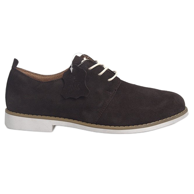 Scarpe stringate in pelle LJ12 Marrone